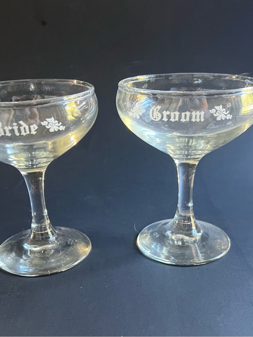 Bride and Groom Vintage Champagne Coupes